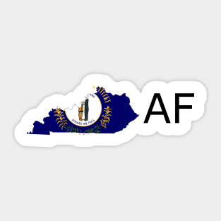 Kentucky Flag State Outline AF (black) Sticker